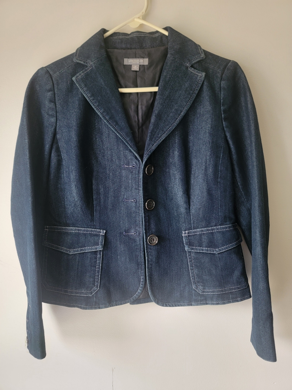 Ann Taylor Dark Blue Denim Blazer Jacket